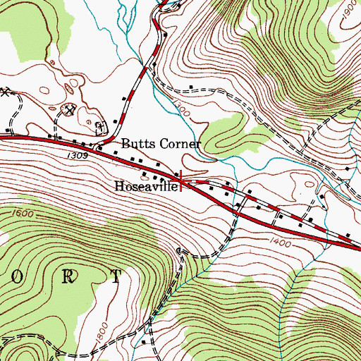 Topographic Map of Hoseaville, NY