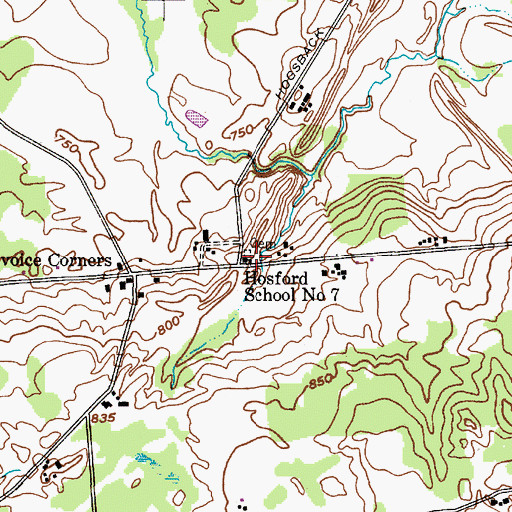 Topographic Map of Hosford School Number 7 (historical), NY