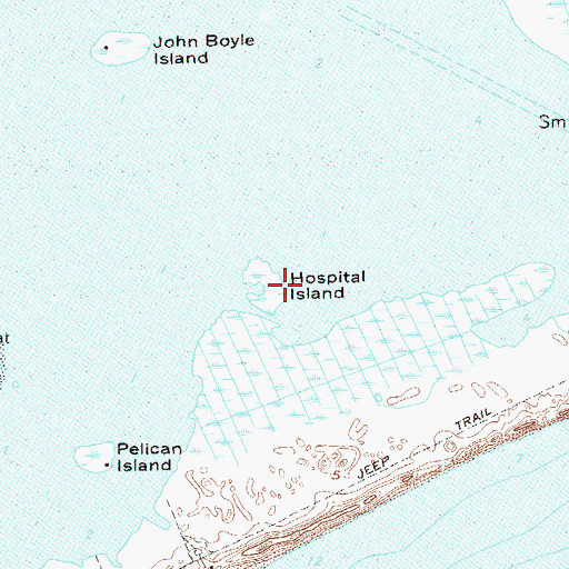 Topographic Map of Hospital Island, NY