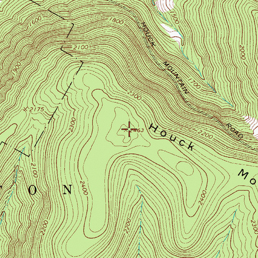 Topographic Map of Houck Mountain, NY