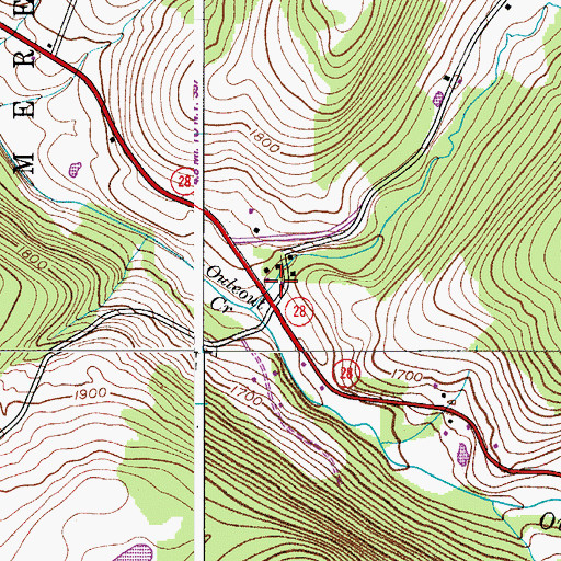 Topographic Map of Houghtaling Hollow, NY