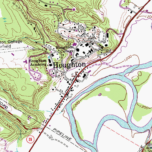 Topographic Map of Houghton, NY