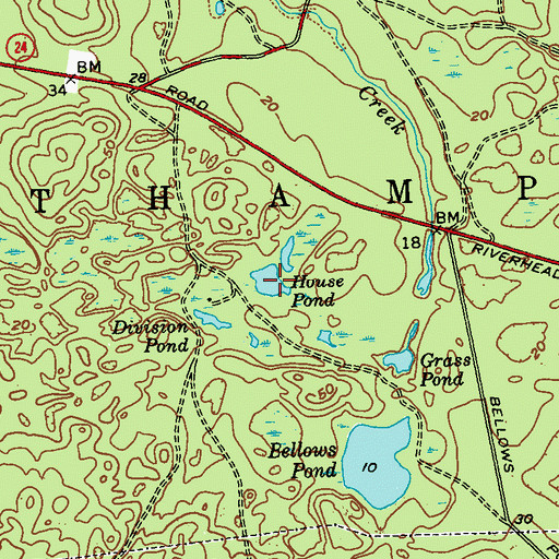 Topographic Map of House Pond, NY