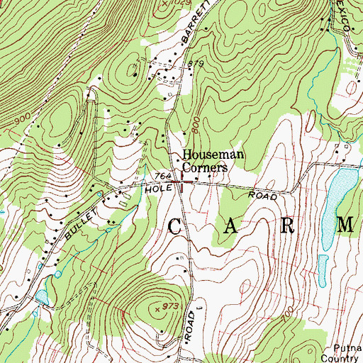 Topographic Map of Houseman Corners, NY