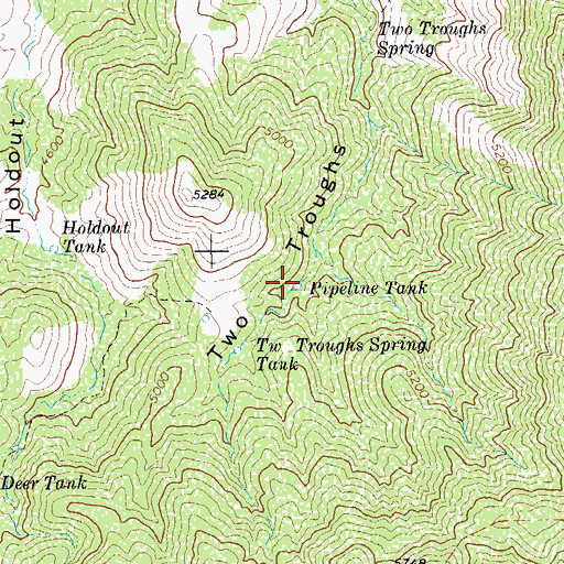 Topographic Map of Pipeline Tank, AZ