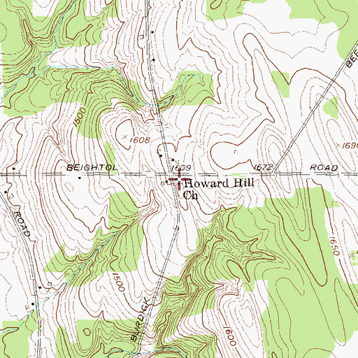 Topographic Map of Howard Hill Church, NY