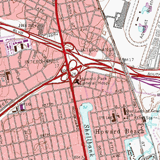 Topographic Map of Howard Park General Hospital, NY