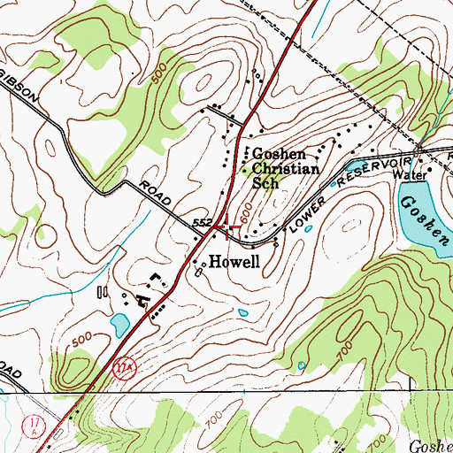 Topographic Map of Howell, NY