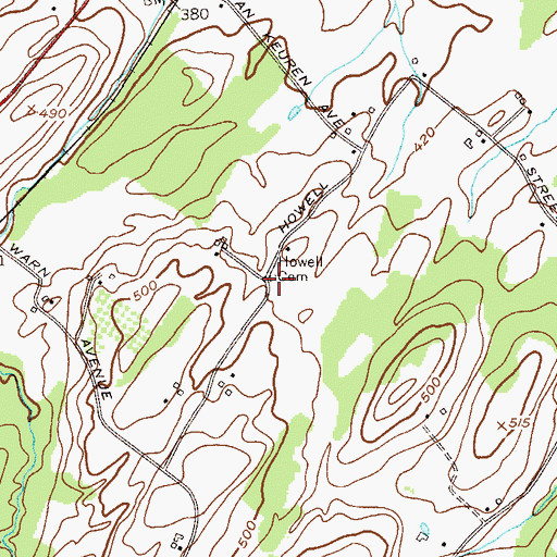 Topographic Map of Howell Cemetery, NY