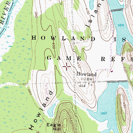 Topographic Map of Howland Island, NY