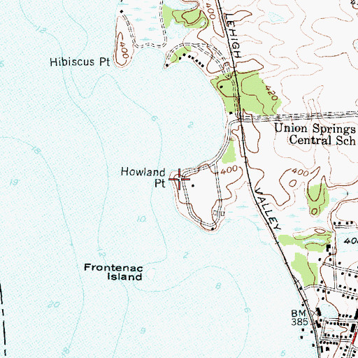 Topographic Map of Howland Point, NY