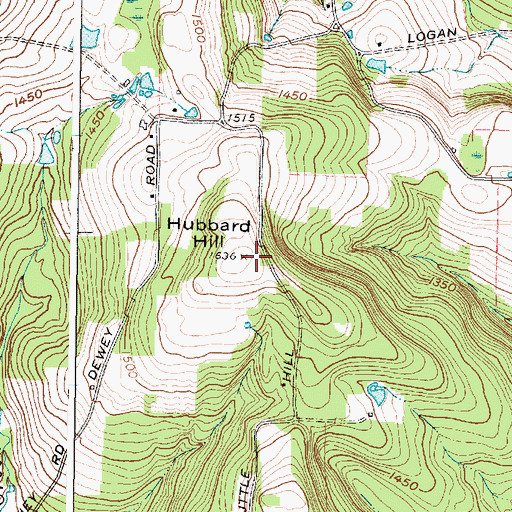 Topographic Map of Hubbard Hill, NY