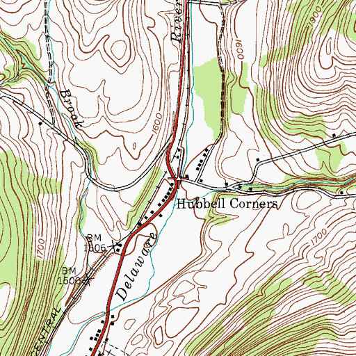 Topographic Map of Hubbell Corners, NY