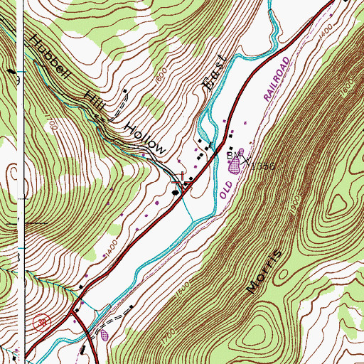 Topographic Map of Hubbell Hill Hollow, NY
