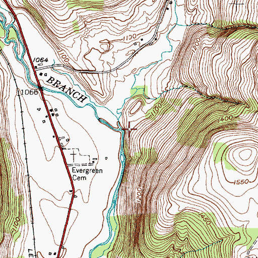 Topographic Map of Hubby Creek, NY