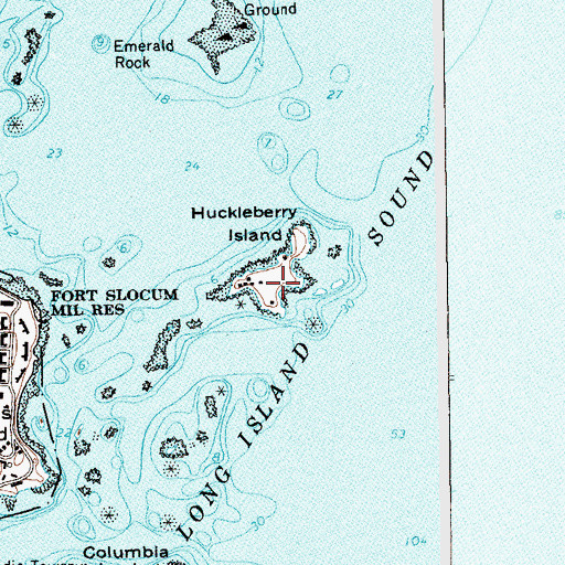 Topographic Map of Huckleberry Island, NY