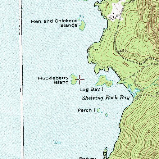 Topographic Map of Huckleberry Island, NY
