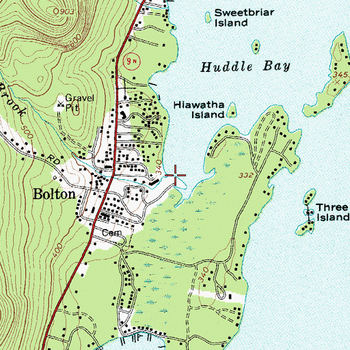 Topographic Map of Huddle Brook, NY