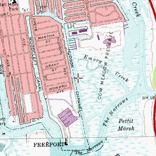 Topographic Map of Hudson Channel, NY