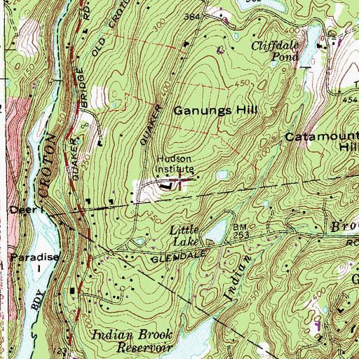 Topographic Map of Hudson Institute, NY