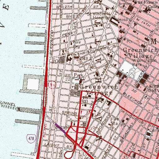 Topographic Map of Hudson Park, NY