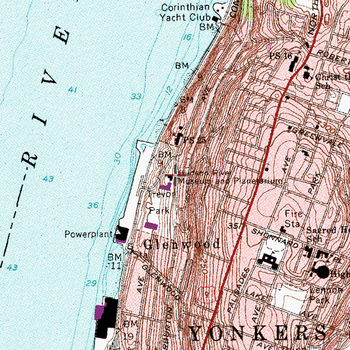 Topographic Map of Hudson River Museum and Planetarium, NY