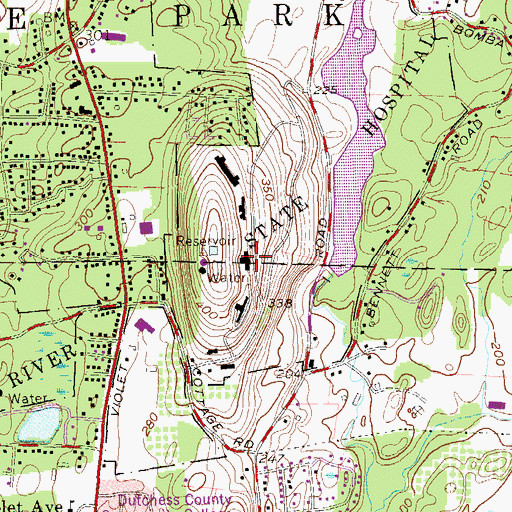 Topographic Map of Hudson River Psychiatric Center (historical), NY