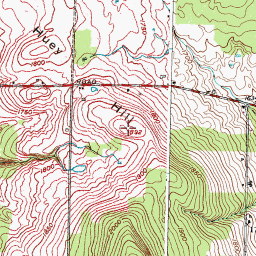 Topographic Map of Huey Hill, NY