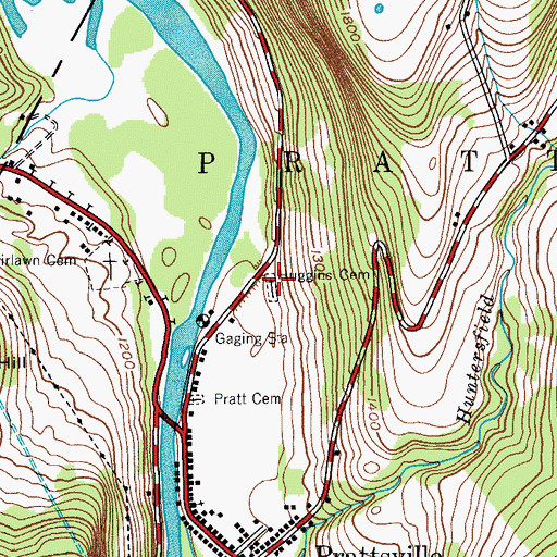 Topographic Map of Huggins Cemetery, NY
