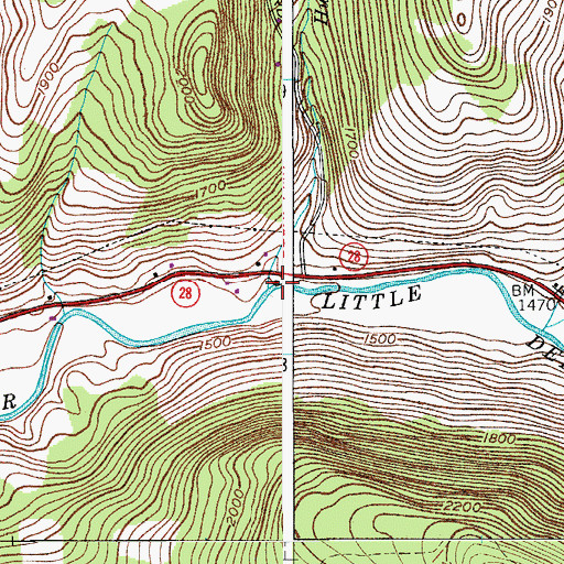 Topographic Map of Hughes Brook, NY