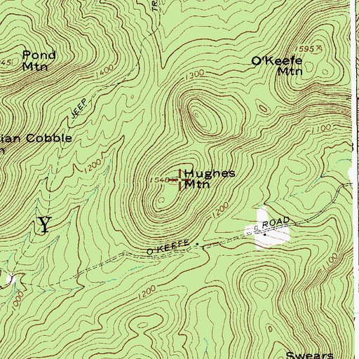 Topographic Map of Hughes Mountain, NY