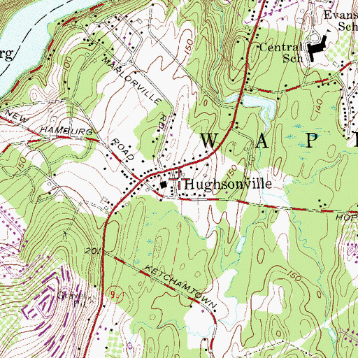 Topographic Map of Hughsonville, NY
