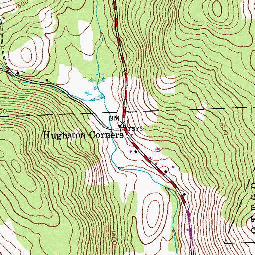 Topographic Map of Hughston Corners, NY
