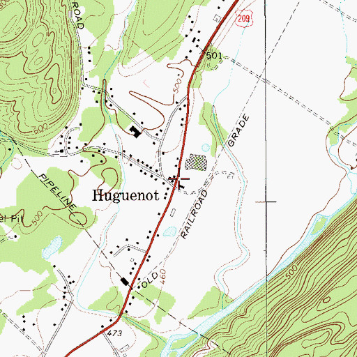 Topographic Map of Huguenot, NY
