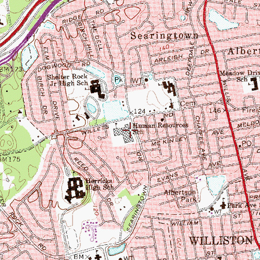 Topographic Map of Human Resources School, NY