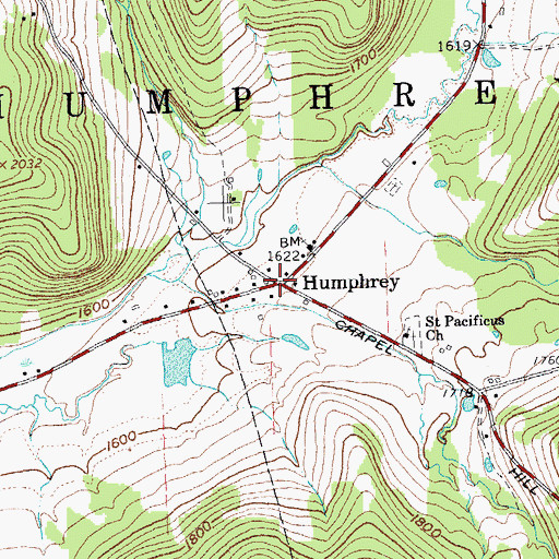 Topographic Map of Humphrey, NY