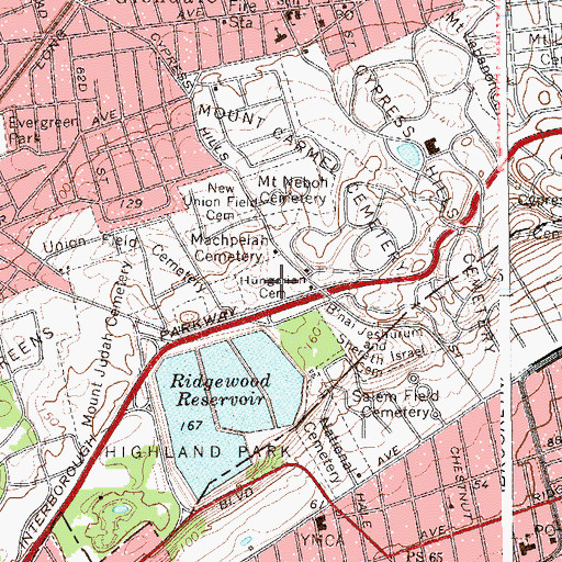Topographic Map of Hungarian Cemetery, NY