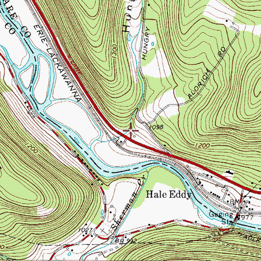 Topographic Map of Hungry Hollow, NY