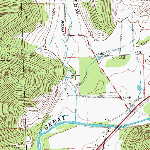Topographic Map of Hungry Hollow, NY
