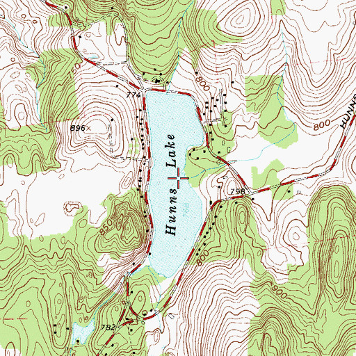 Topographic Map of Hunns Lake, NY
