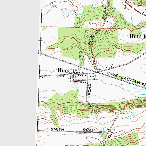 Topographic Map of Hunt, NY