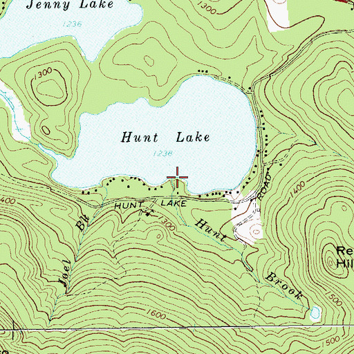 Topographic Map of Hunt Brook, NY