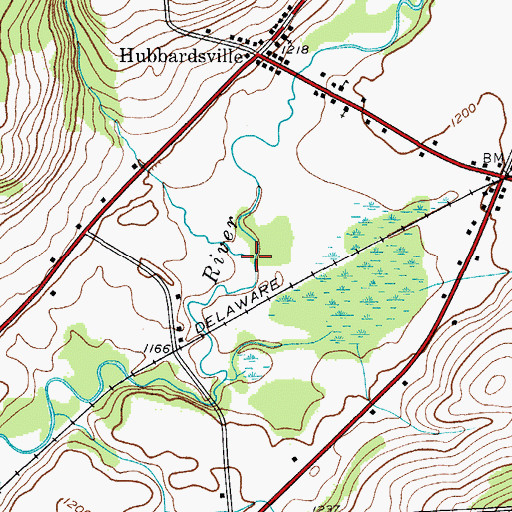 Topographic Map of Hunt Creek, NY
