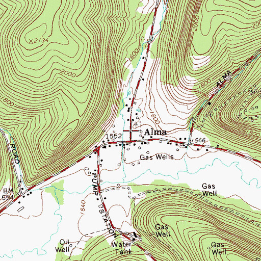 Topographic Map of Hunt Creek, NY