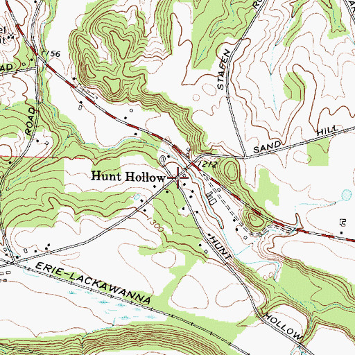 Topographic Map of Hunt Hollow, NY