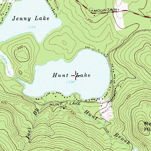 Topographic Map of Hunt Lake, NY
