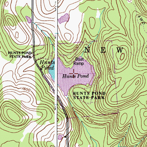 Topographic Map of Hunt Pond, NY