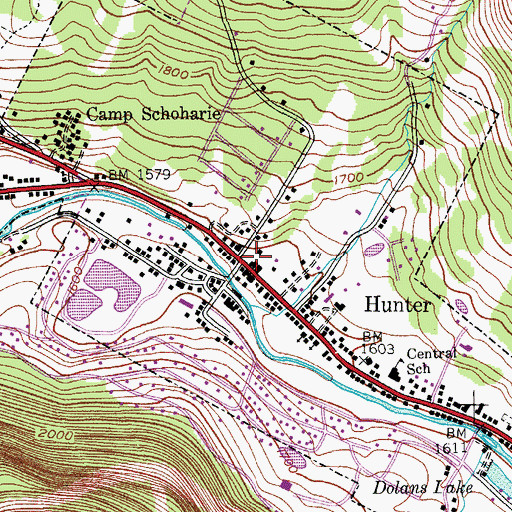 Topographic Map of Hunter, NY