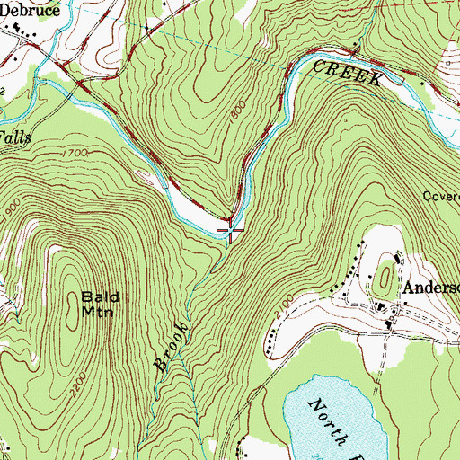 Topographic Map of Hunter Brook, NY