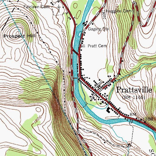 Topographic Map of Huntersfield Creek, NY